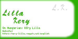 lilla kery business card